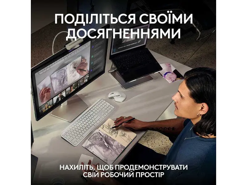 Веб-камера Logitech MX Brio Pale Grey (960-001554) - фото 6