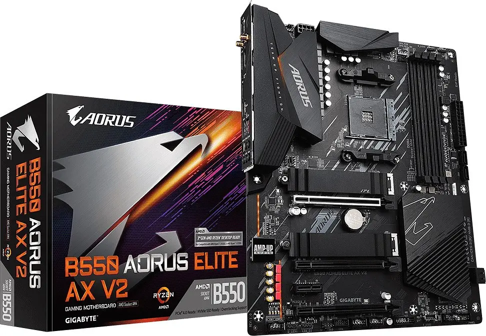Материнская плата Gigabyte B550 Aorus Elite AX V2 (B550 AORUS ELITE AX V2) (Socket AM4, AMD B550, ATX) - фото 5