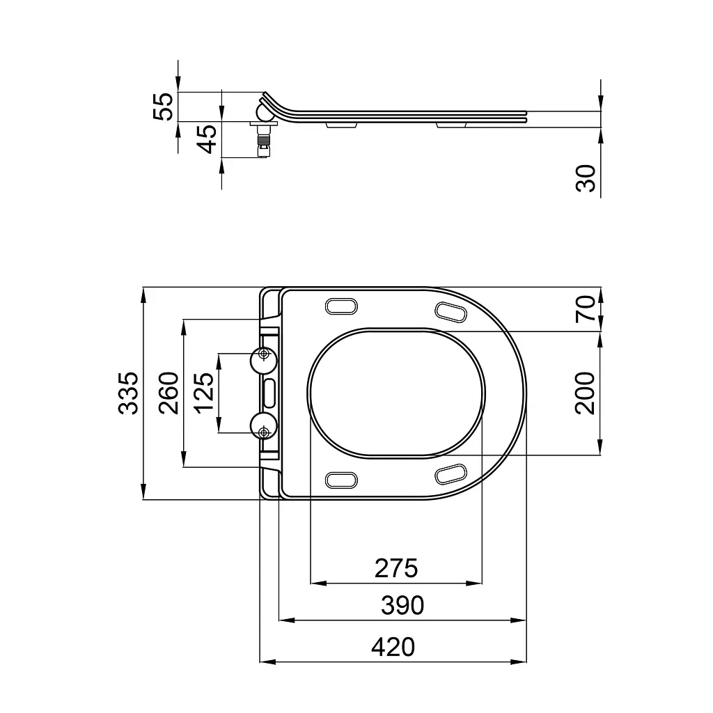 Сиденье для унитаза Qtap Presto с микролифтом Slim QT26991217AW, Белый - фото 5