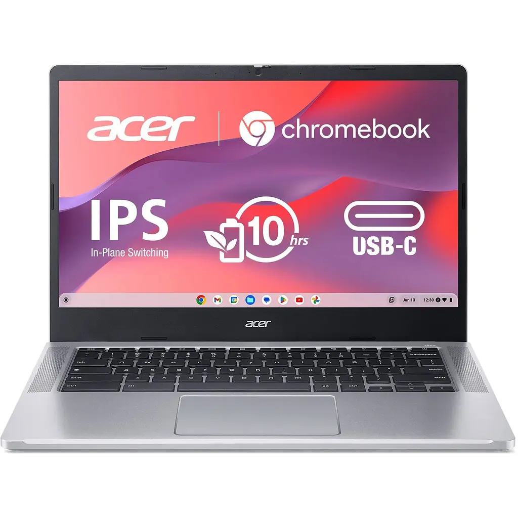 Acer Ноутбук Chromebook CB314-3HT 14" FHD IPS Touch, Intel P N6000, 8GB, F128GB, UMA, ChromeOS, серебристый - фото 2