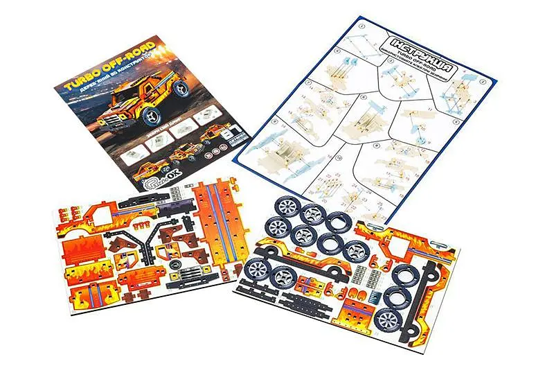 Конструктор 3D Puz-00972 "Turbo off-road", дерев'яний PuzzleOk - фото 5