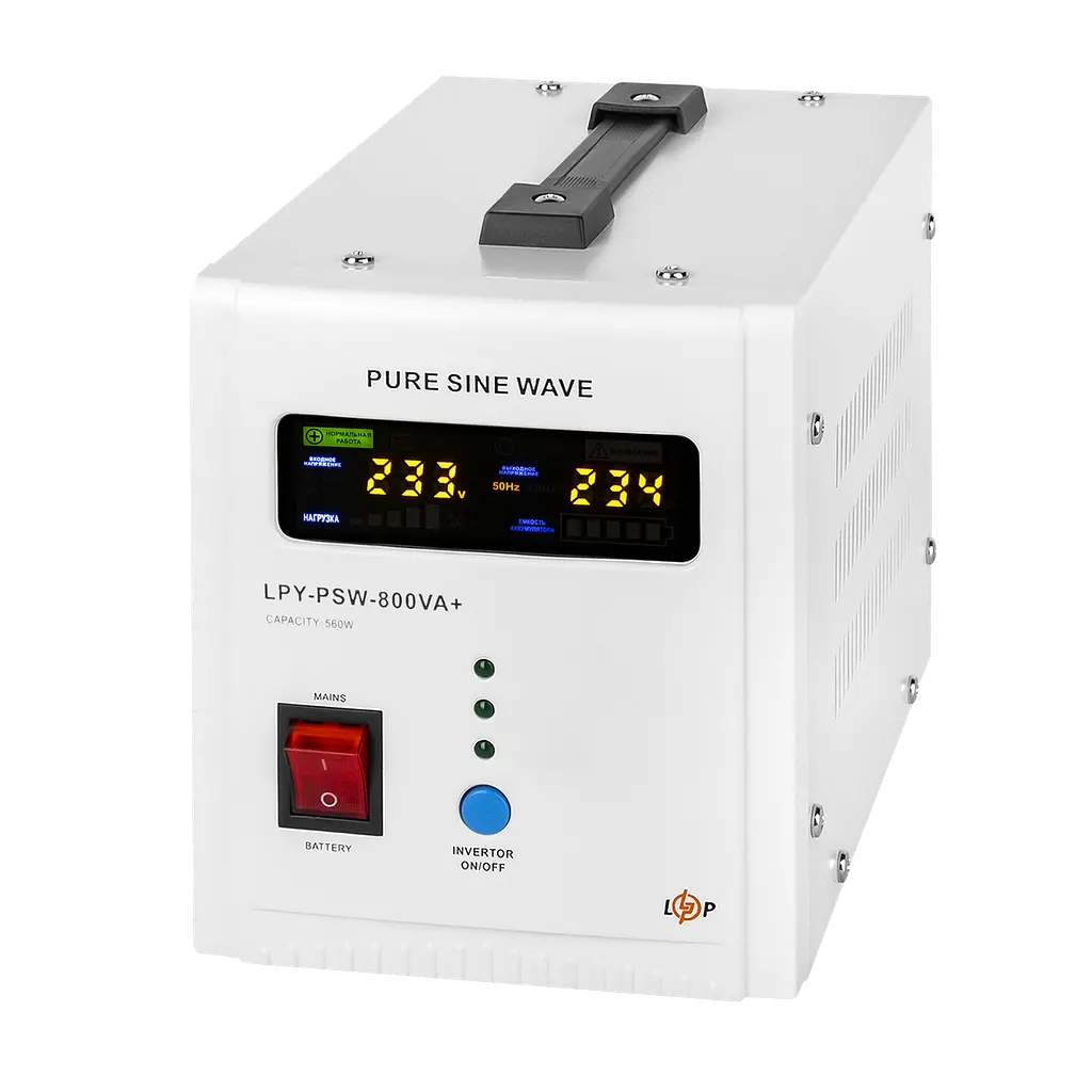 ДБЖ з правильною синусоїдою 12V LPY-PSW-800VA+(560Вт)5A/15A - фото 5