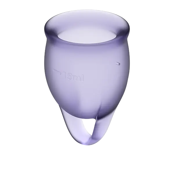 Satisfyer Feel Confident-набір менструальних чаш, 15 мл і 20 мл (Фіолетовий) - фото 2