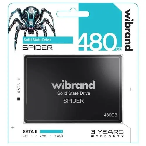 Твердотільний накопичувач SSD Wibrand 480Gb, Spider, SATA3, 2.5", 3D TLC, 550/460 МБ/с teh0019798 - фото 2