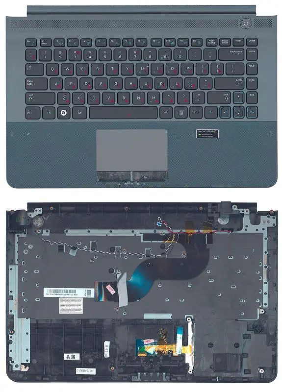Клавіатура для ноутбука Samsung (RC420) Black, (Gray TopCase) - фото 3