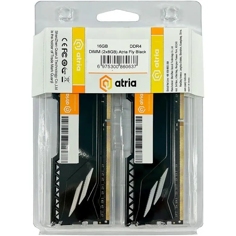 Модуль пам'яті ATRIA DDR4 16Gb (2x8) 3200MHz Fly Black UAT43200CL18BK2/16 (UAT43200CL18BK2/16) - фото 3