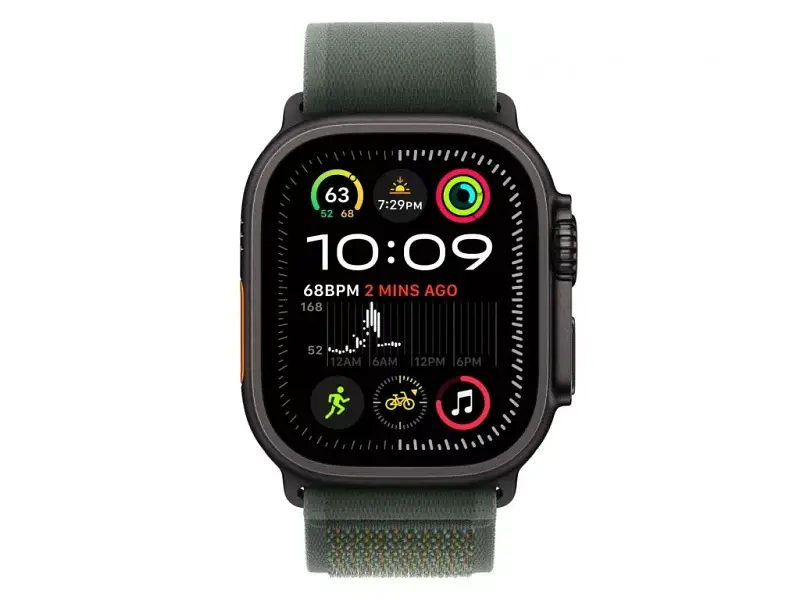 Ремешок Apple Trail Loop Green - Black Titanium Finish для Watch 44/45/46/49mm - S/M (MYQ33) - фото 2