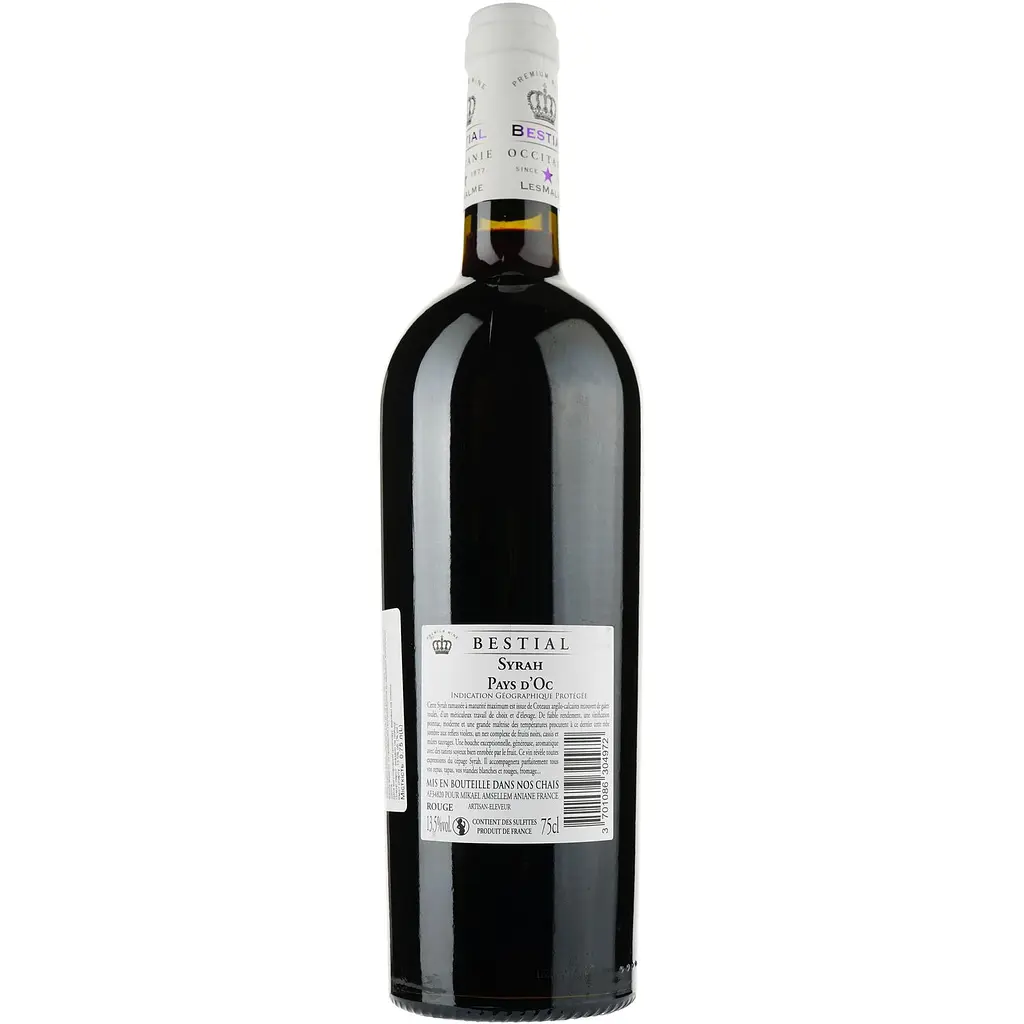 Вино Bestial Syrah IGP Pays D'Oc, червоне, сухе, 0,75 л - фото 2