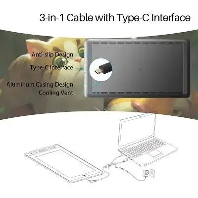 Монітор графічний Huion Kamvas 13 Cosmo Black GS1331 [65900] - фото 6