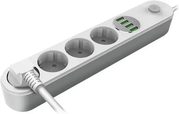 Фільтр-подовжувач мережевий СolorWay 2м 4 розетки 4USB white (CW-CHE44W) - фото 2
