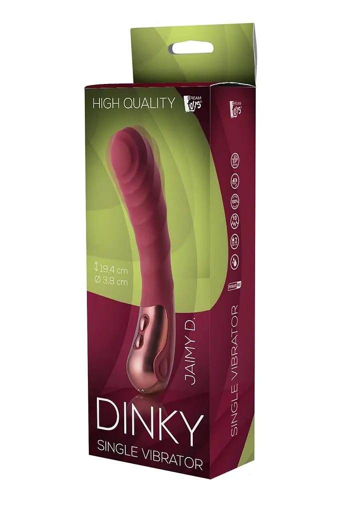 Вібратор Dream Toys Dinky Single Vibrator Jaimy D, 19,4 см бордовий - фото 2