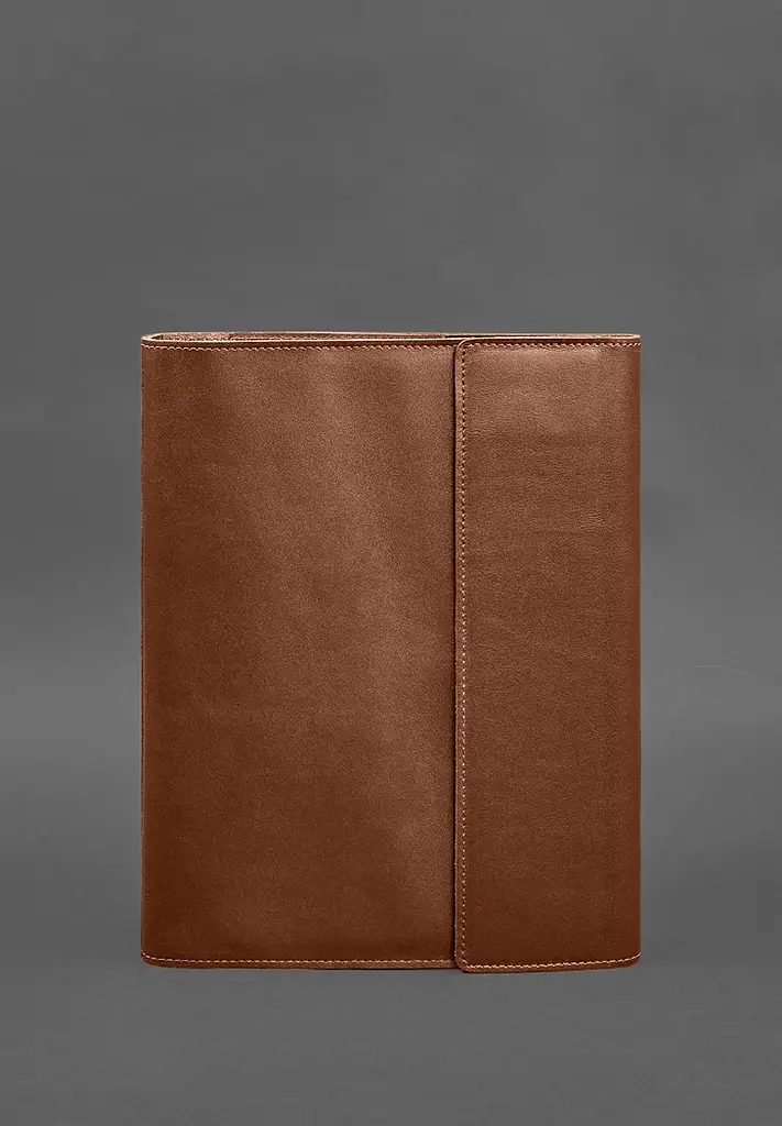 Кожаная папка для документов "Семейная" А4 на сегрегаторе с файлами светло-коричневая - фото 2