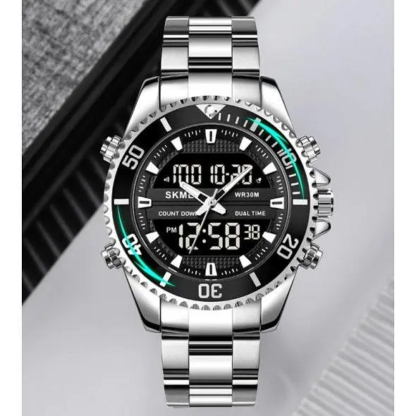 Тактичний водостійкий кварцовий годинник Skmei Daytona silvery - фото 3