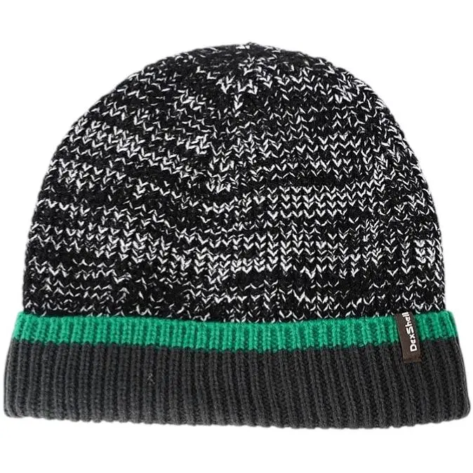 Шапка водонепроникна DexShell Cuffed Beanie розмір S/M 56-58 см чорна з зеленою смугою - фото 2