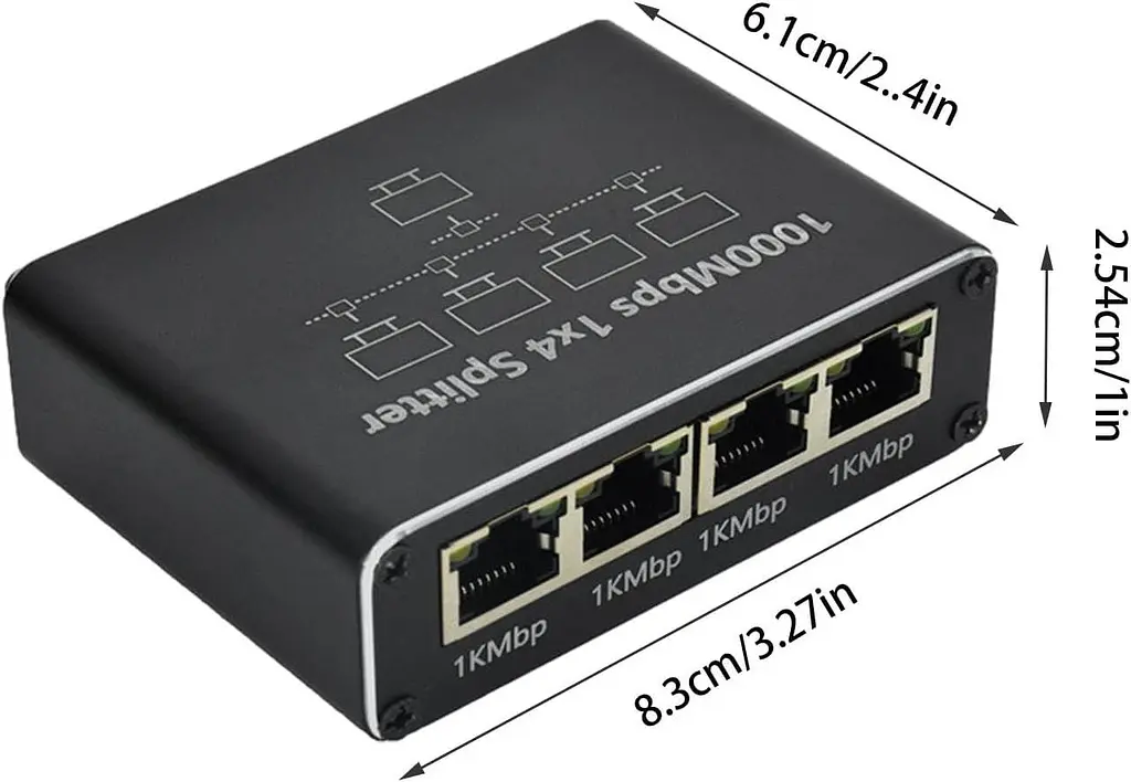 Мережевий розгалужувач RJ45 Gigabit Ethernet 1 в 4 порти 1000 Мбіт/с - фото 2