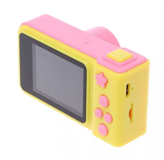 Дитячий цифровий фотоапарат Smart Kids Camera V7 жовто-рожевий - фото 3