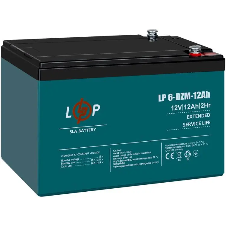 Акумулятор LogicPower AGM 6-DZM 12V (12V/12Ah/144Wh) (9172) [109286] - фото 2