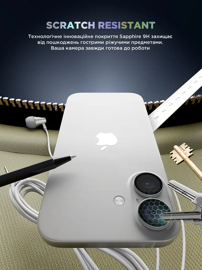 Захисне скло для камери Apple iPhone 17, Supreme BI, сріблястий колір, з рамкою, глянцеве скло для захисту лінз, протиударне, прозоре, з клейовим шаром по контуру, не впливає на якість фото, ArmorStandart (ARM86443) - фото 5