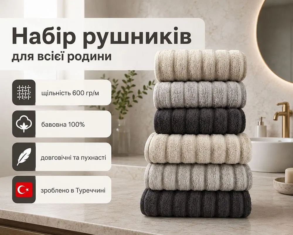 Набір турецьких махрових рушників Cestepe MicroCotton Premium 3 штуки 50x90 + 3 штуки 70х140 Ezgi 1 щільність 600 г/м2 - фото 2