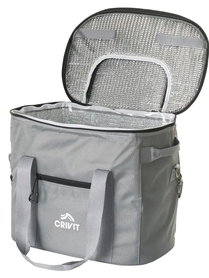 Термосумка Crivit 35L сумка-холодильник зі знімним пластиковим пакетом Серая - фото 4