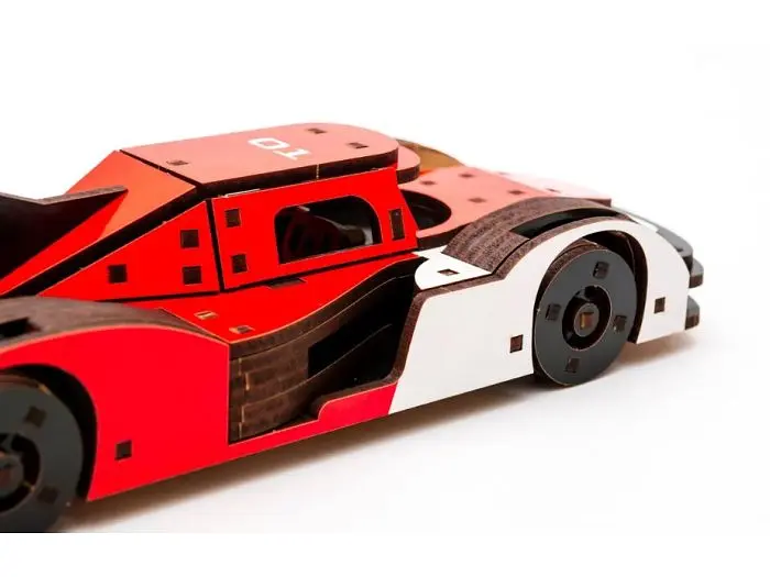 Дерев'яний 3D конструктор Racing Car, Puzzleоk (Puz-01037), 146 дет. - фото 4
