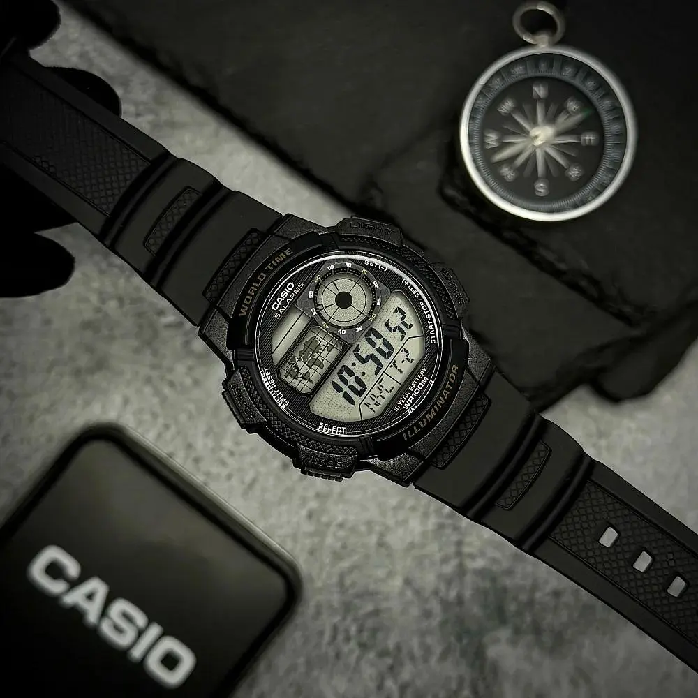 Чоловічий годинник Casio AE-1000W-1A Чорний ( AT1141-0183 ) - фото 3