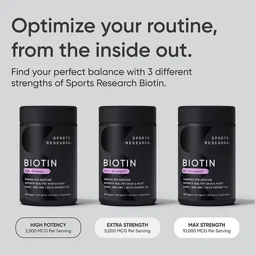 Биотин (B-7) Biotin 5,000 mcg with Coconut Oil 120 Veggie Softgels Sports Research vit0006470 - фото 4