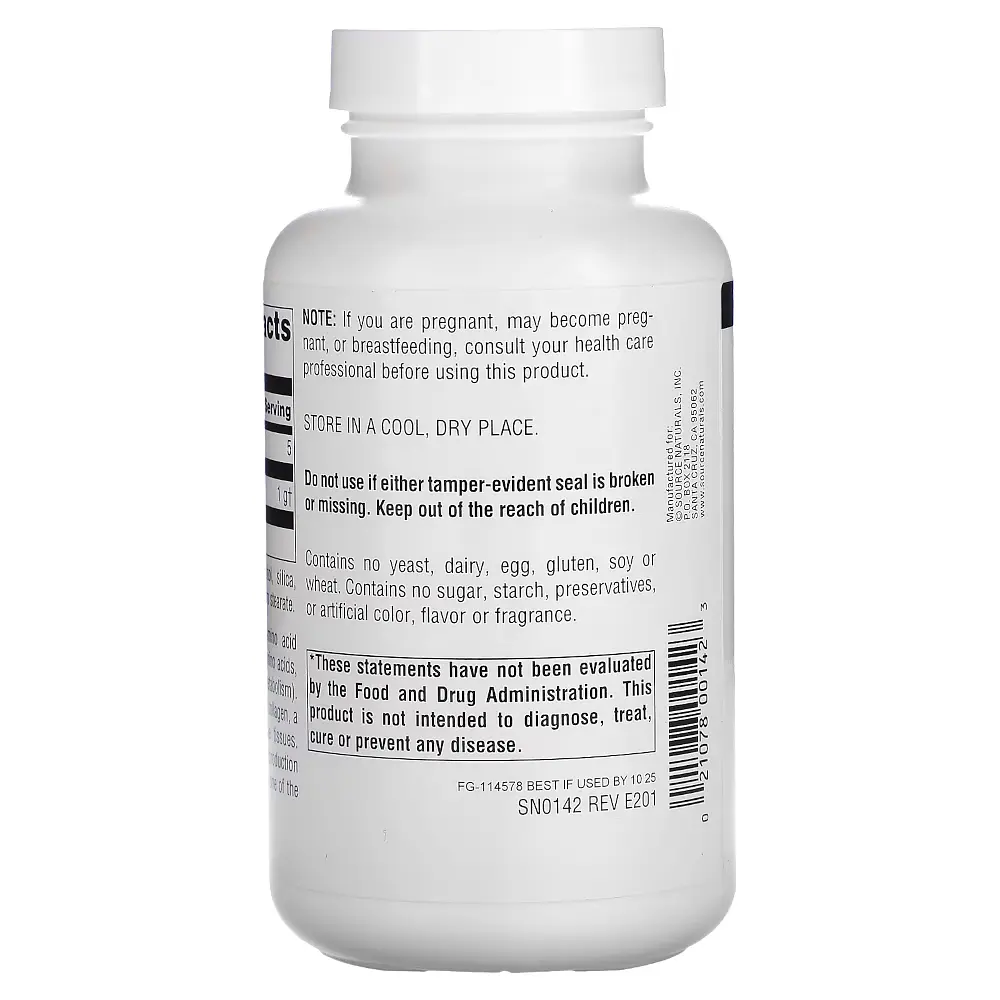 Амінокислота L-Lysine 1000 mg, 100 таблеток Source Naturals fit0019119 - фото 3
