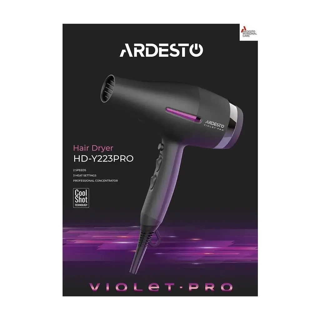 Фен Ardesto HD-Y223PRO, черный - фото 2