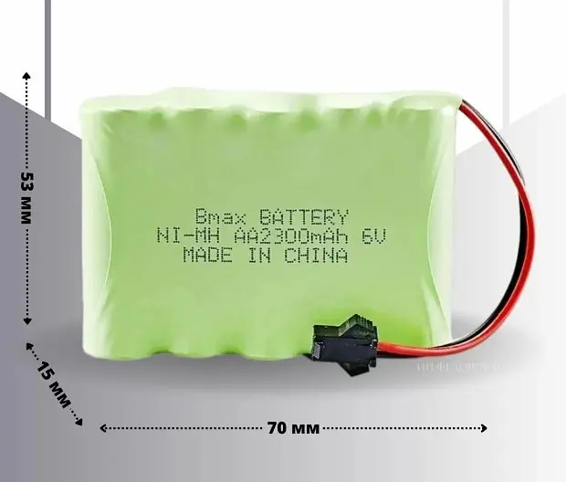 Аккумулятор AA 6V 2300 mAh с коннектором JST SM-2P для детских игрушек и спецтехники (18856) - фото 4