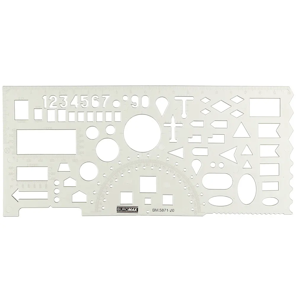 Линейка-трафарет Офицерская 20 см дымчатая (BM.5871-20) - фото 2