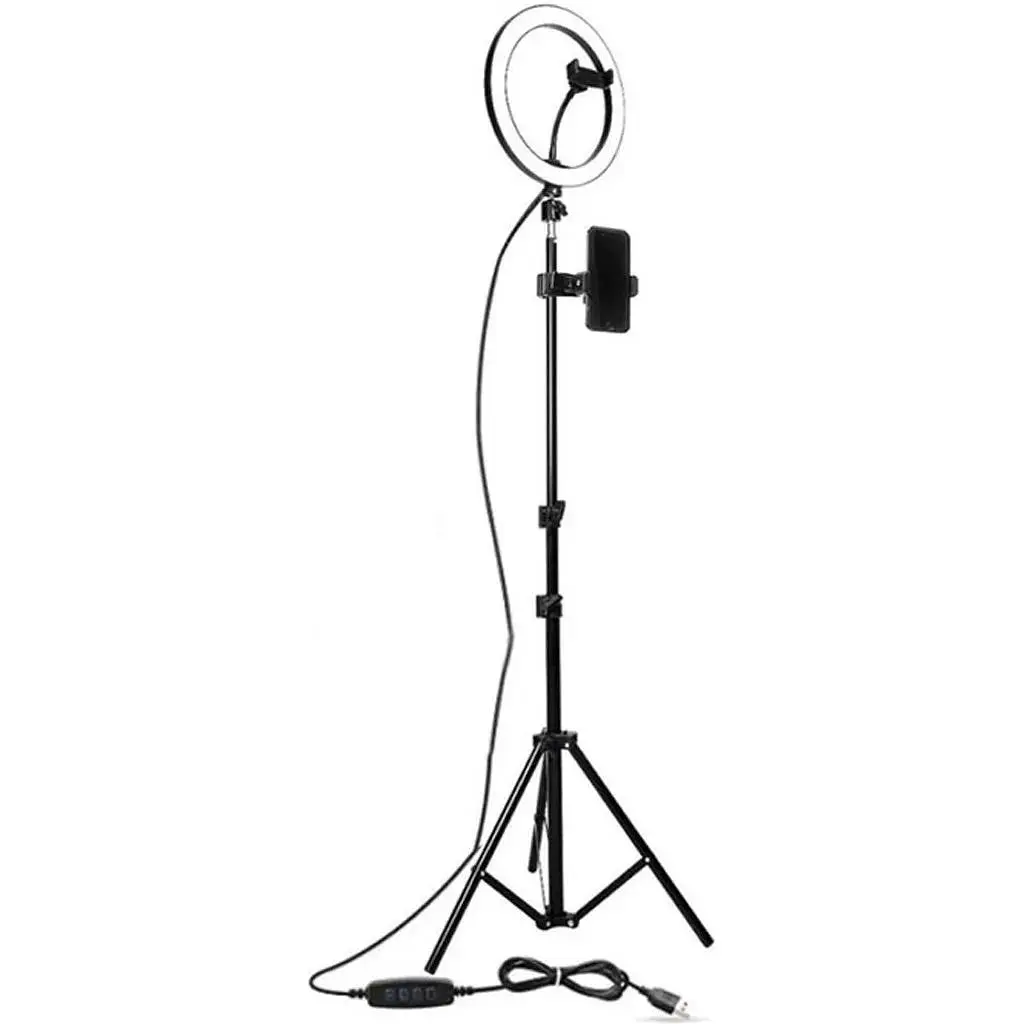 Кольцевая LED лампа AC Prof 1701 со штативом 26 см [76516] - фото 1