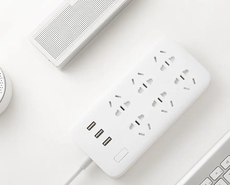 Подовжувач MiJia Power Strip CXB6-1QM (6 х розеток 3 х USB) White China Edition - фото 2