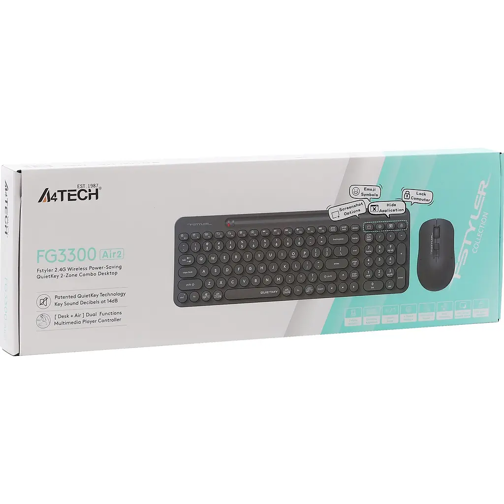 Комплект (клавіатура + миша) A4Tech Fstyler FG3300 Air2 Gray (4711421997416) [150739] - фото 9