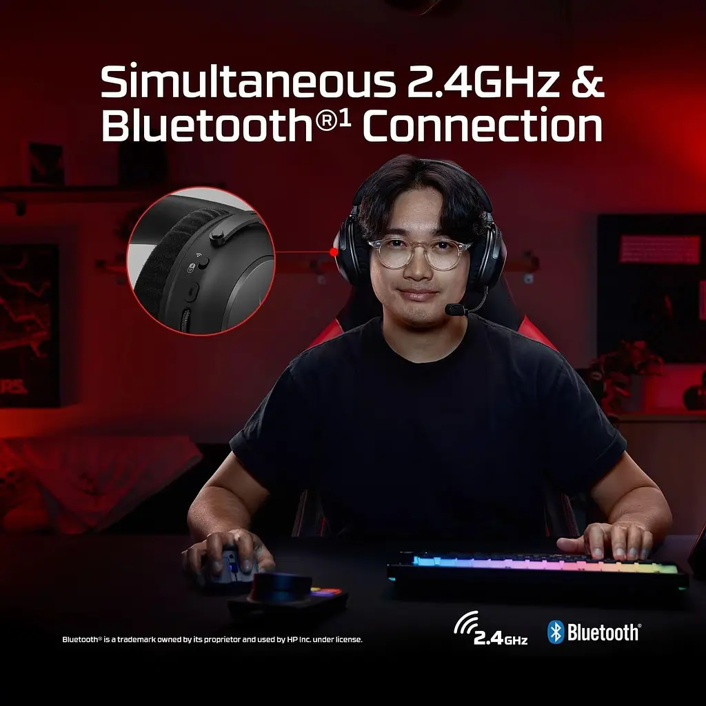Игровая гарнитура HyperX Cloud Alpha 2 WL/BT/mini-jack/USB-A/USB-C Black (AJ5C7AA) - фото 12
