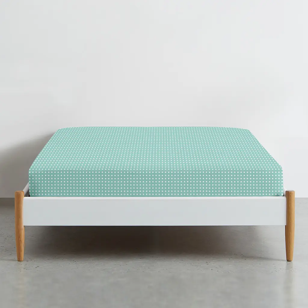Простирадло на резинці для коляски та люльки Cosas Mint Dots 40х80х5 см (DotsMint_FittedStroller_40х80) - фото 3