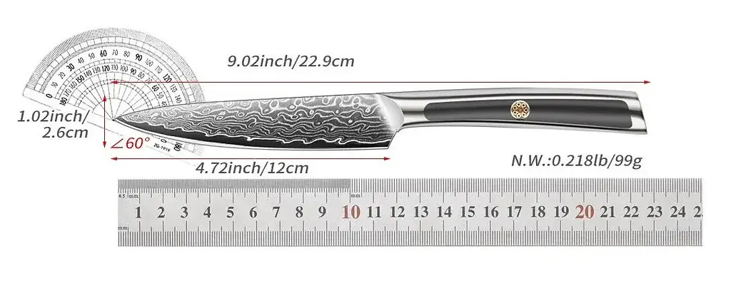 Ніж універсальний Damascus DK-DMS 5301 black 13 см