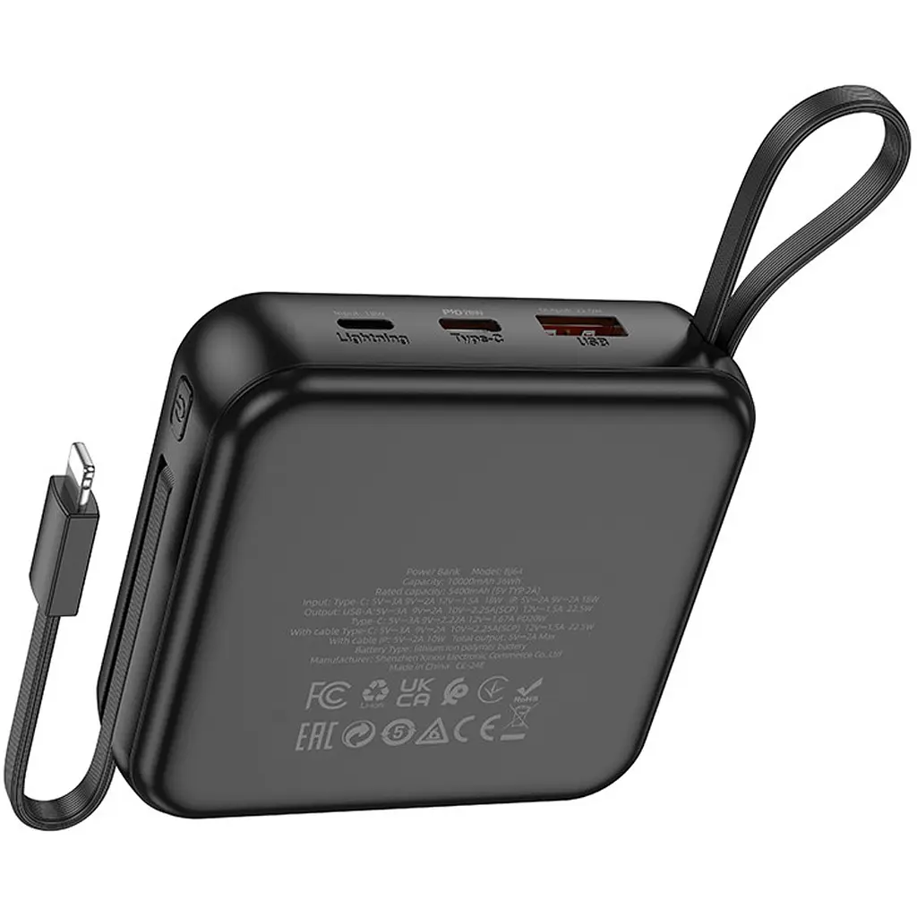 Внешний аккумулятор Borofone BJ64 Distinct 10000mAh 22.5W Black [123615] - фото 4