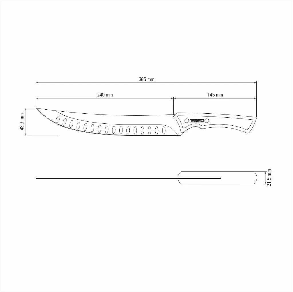Ніж для м'яса Churrasco Black, 253 мм TRAMONTINA kuh0015710 - фото 2