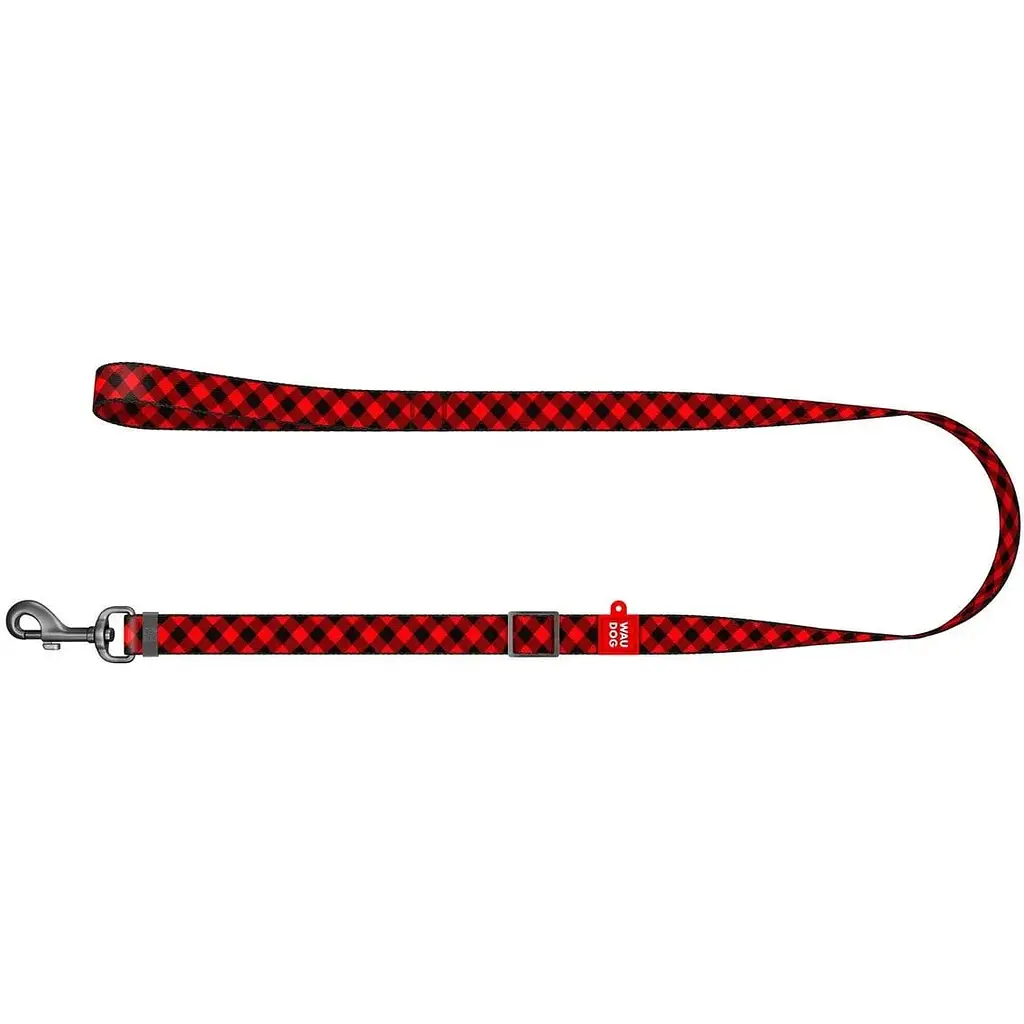 Повідець для собак Waudog Nylon Шотландка червона, 122х2 см, різнокольоровий - фото 2