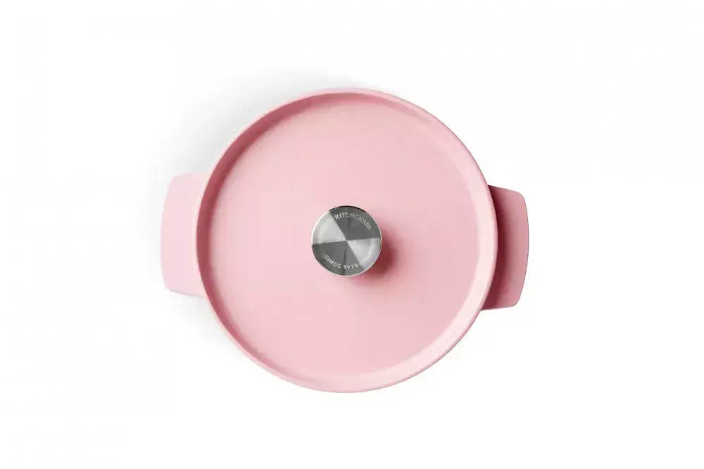 Каструля чавунна з кришкою KitchenAid 22 см 3,3 л колір суха троянда (CC007430-001) - фото 2