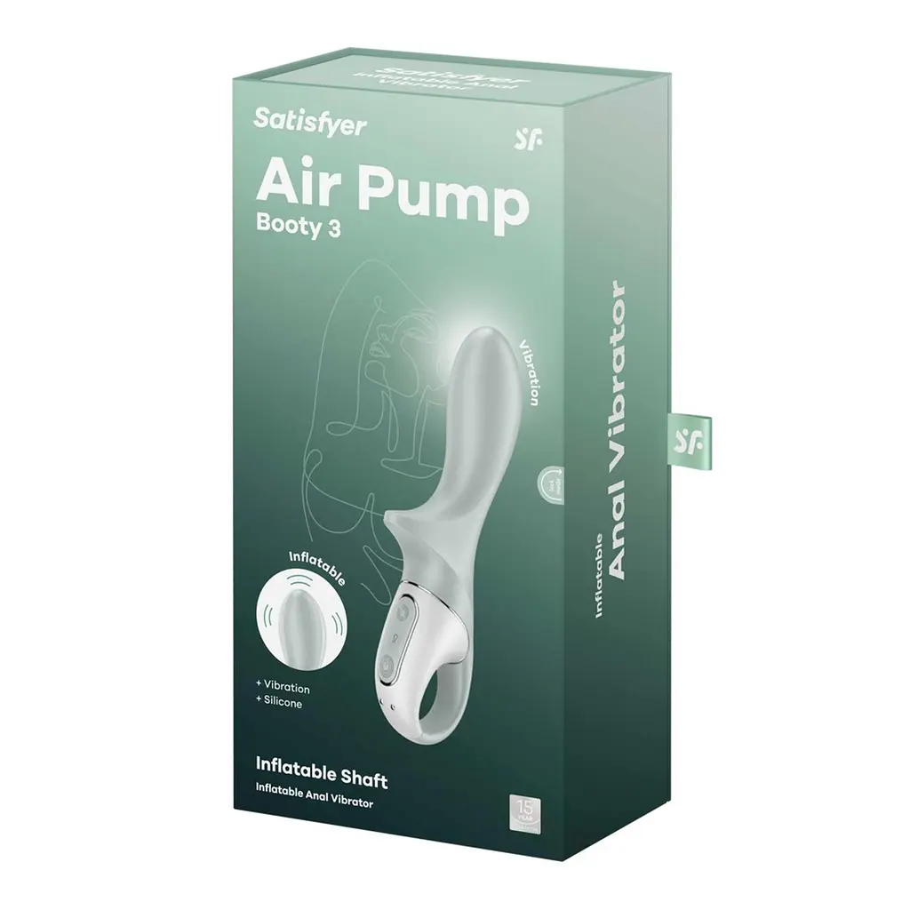 Анальний вібратор Satisfyer Air Pump Booty 3, 19 см (зелений) - фото 3