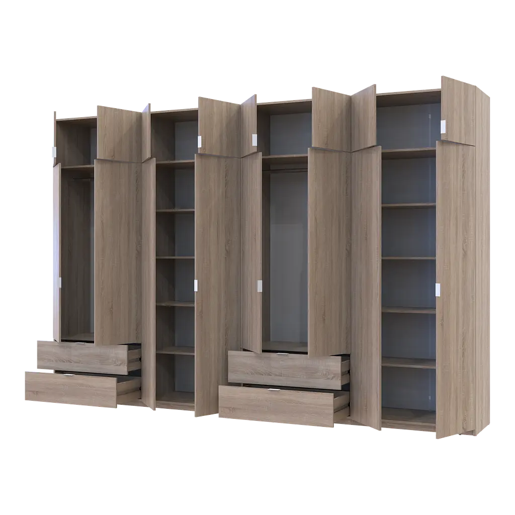 Шафа для одягу Doros Лукас Дуб сонома 4+4 ДСП 360х50х240 (42005143) - фото 2