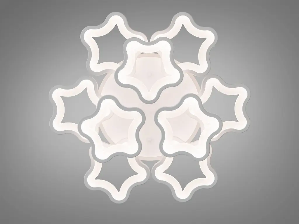 Сучасна LED люстра в спальню з пультом Diasha 1660/6+3WH біла димер 135W 55 см 3 режими світла - фото 3