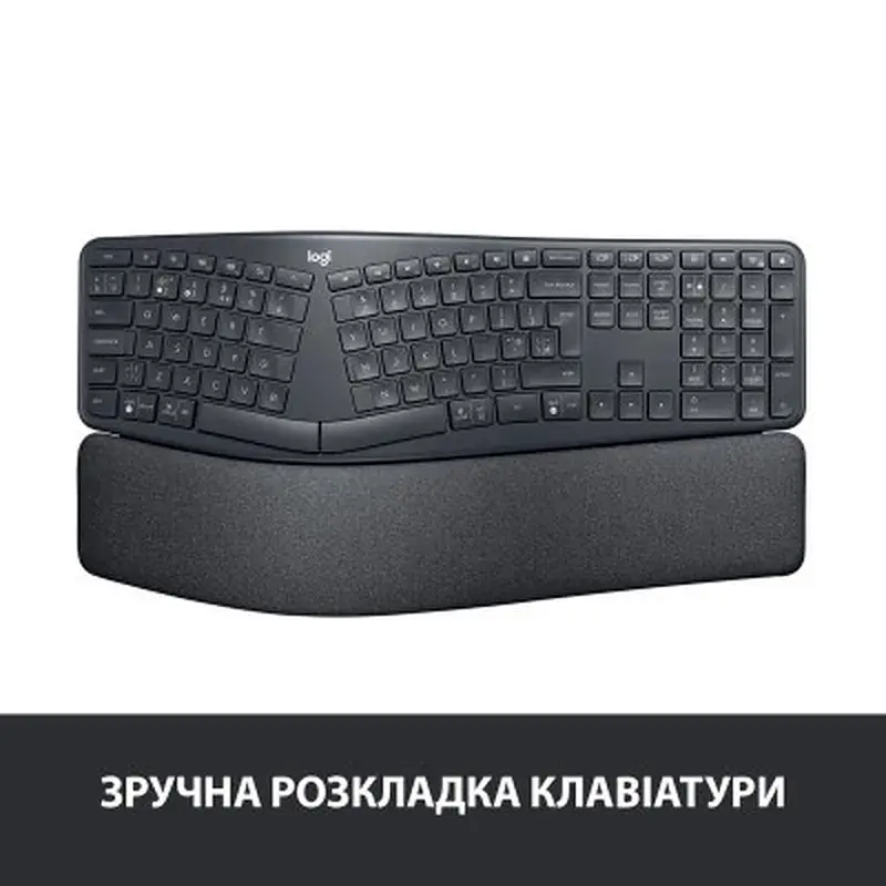 Клавіатура Logitech ERGO K860 Bluetooth/Wireless UA Black (920-010108) - фото 2