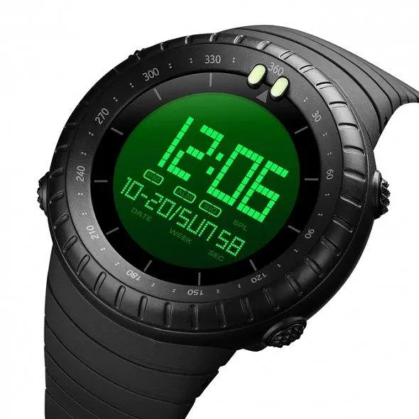 Тактические водостойкие кварцевые часы Skmei Ribas black - фото 4