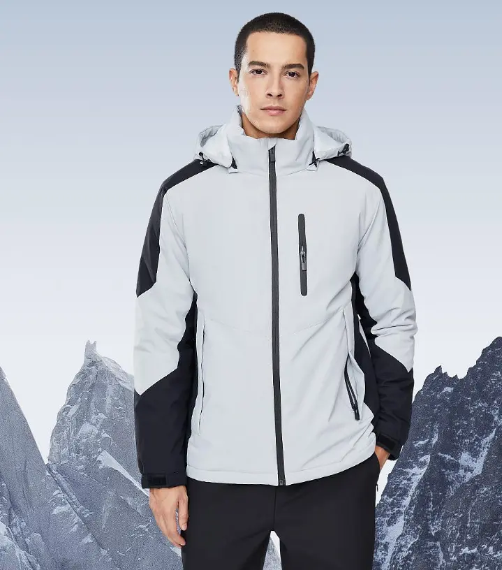 Термокуртка 3M Waterproof warm Jacket Light Gray / Black 3XL (6941413230841) Чорно-сіра - фото 2
