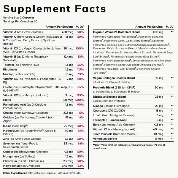Витамины для женщин Women's Fermented Multivitamin 120 капсул Codeage vit0006227 - фото 3
