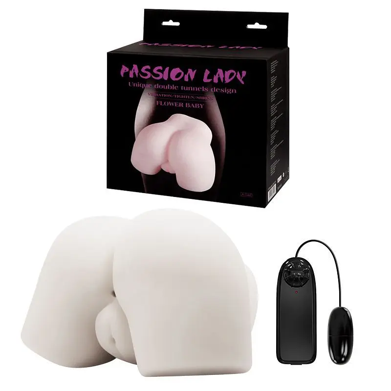 Мастурбатор Baile Passion Lady Flower Baby вагіна-анус з вібрацією, 21 см (тілесний)