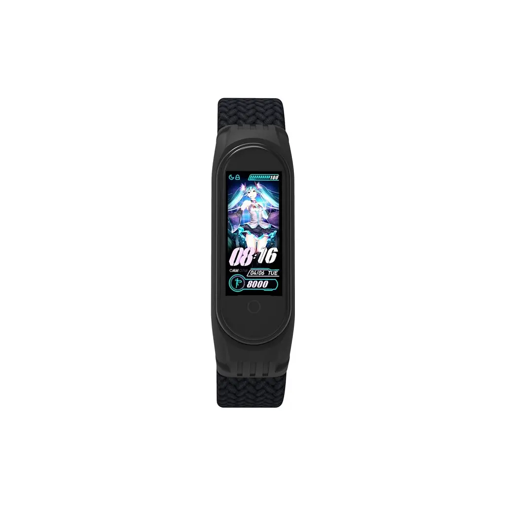 Ремінець до фітнес браслета Armorstandart Braided Solo Loop для Xiaomi Mi Band 4/5/6 Black size M (ARM58769) - фото 2